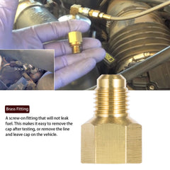 E-cowlboy extended hose with Schrader connection for secure in-vehicle testing