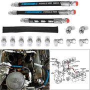 E-cowlboy front kit laid out showing all hoses and crossover for quick identification and fit