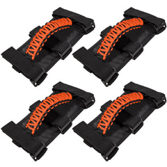 E-cowlboy orange grab handles front pack, durable visible grips for Jeeps