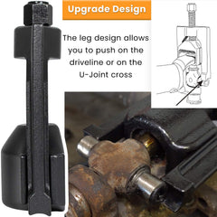 E-cowlboy tool removing bearing cup from truck driveshaft for faster repairs