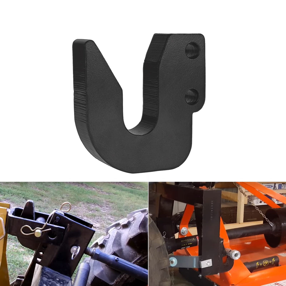 E-cowlboy front view of top hook showing shape and fit for quick hitch, improves hookup
