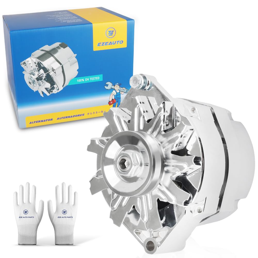 E EZEXPREZE chrome alternator front view highlighting polished finish and visual appeal