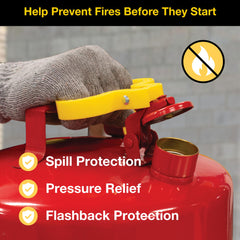 Eagle self-closing lid detail showing leak prevention and pressure venting