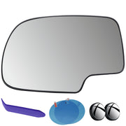 EAP driver side mirror glass front view showing flat glass and clear reflection benefit