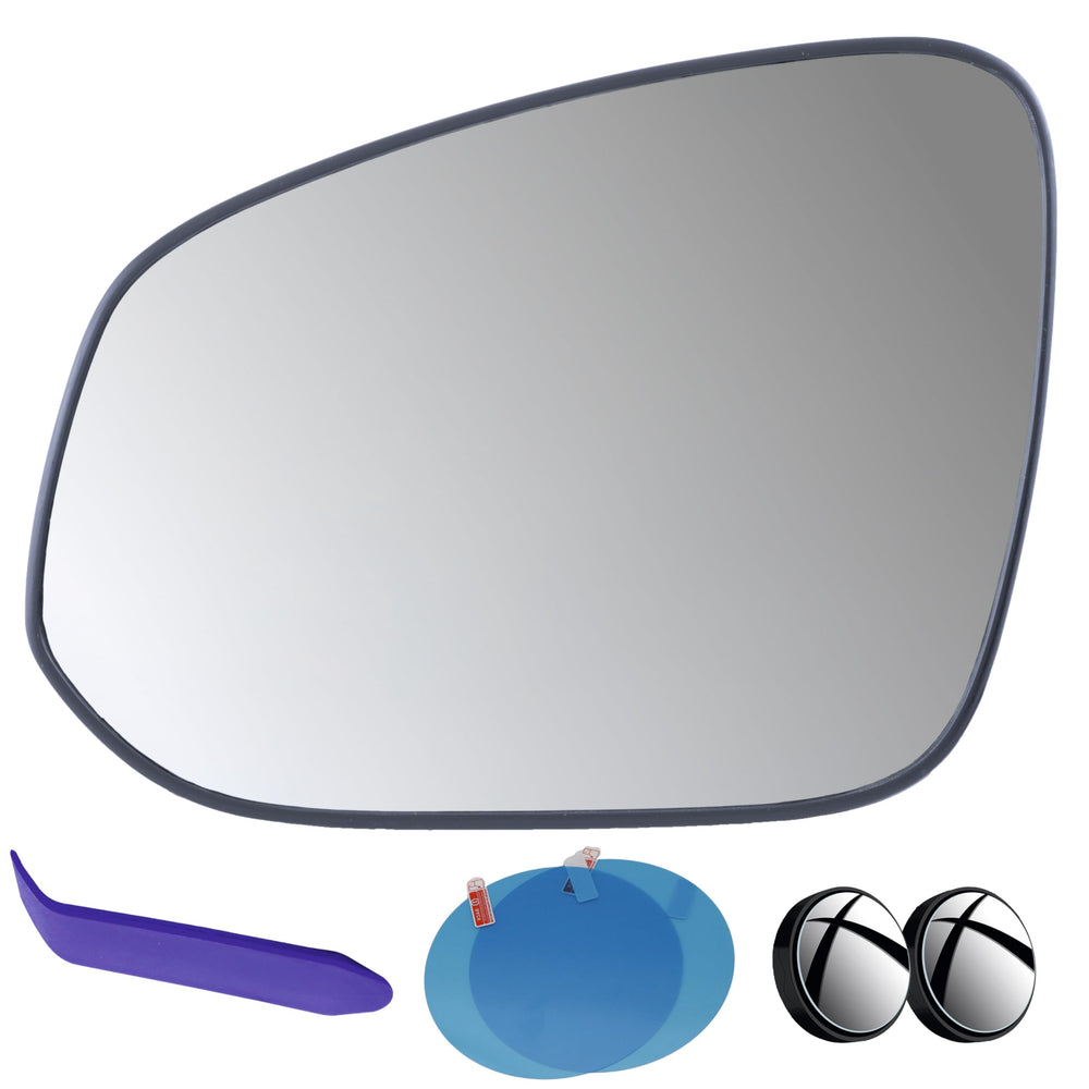 EAP left mirror glass front view showing clean surface and exact fit benefit