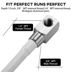 Earlyred threaded ends close-up showing 3/8" and 1/4" NPT options for compatibility