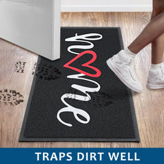 EARTHALL mat installed at a home entryway preventing tracked-in dirt benefit