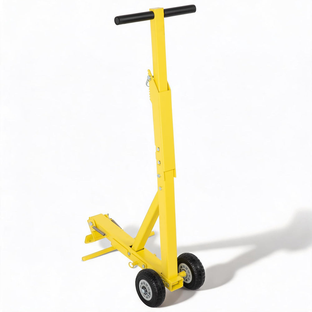 Eastrexon front view showing jack ready to lift mower, improves maintenance access