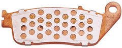 EBC FA196HH closeup of sintered pad and stainless plate for improved cooling