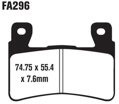 EBC FA296HH close-up of pad thickness and friction surface, shows durable stopping power