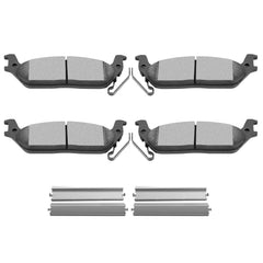 ECCPP rear brake pads front view showing fit and shape for correct replacement