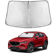 EcoNour front view of sunshade showing full windshield coverage and protection