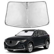 EcoNour front view of sunshade showing full windshield coverage benefit
