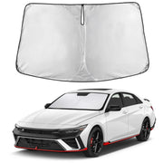 EcoNour sunshade front view fitting Hyundai Elantra benefits full windshield coverage