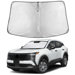 EcoNour front-fit sunshade covering Nissan Kicks windshield for full protection