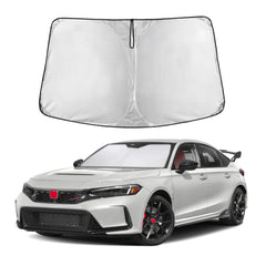 EcoNour front view showing full windshield coverage and neat fit benefit