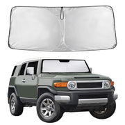 EcoNour front view showing precise FJCruiser fit and full windshield coverage benefit