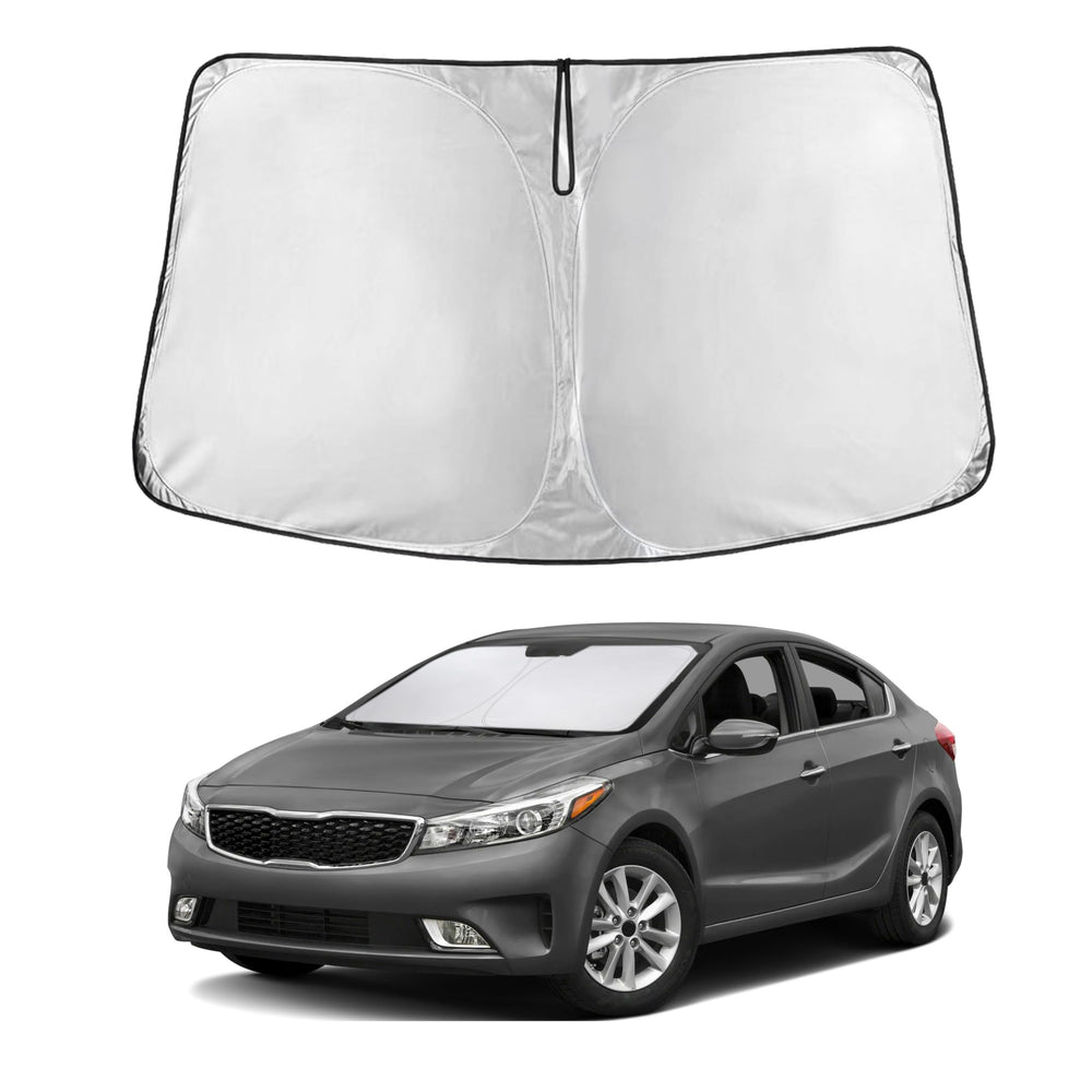 EcoNour front view of sunshade packaging showing fitted design and benefits