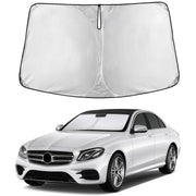 EcoNour sunshade front view showing full windshield fit and protection