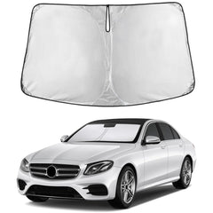 EcoNour sunshade front view showing full windshield fit and protection