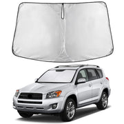 EcoNour front view showing RAV4-specific fit and full windshield coverage