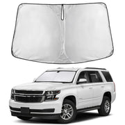 EcoNour front view of sunshade showing full windshield coverage and easy setup