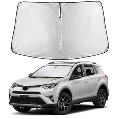 EcoNour front view showing full windshield coverage and quick install benefit