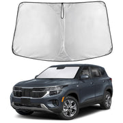 EcoNour front view on Kia Seltos windshield showing full coverage and protection