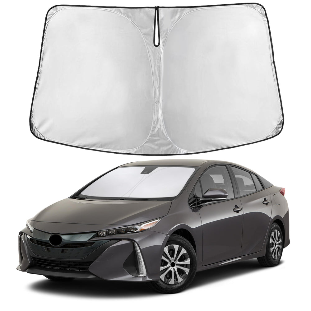 EcoNour front view on Prius windshield showing full coverage and protection