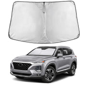 EcoNour front view on Santa Fe windshield showing full coverage and sun blockage