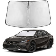 EcoNour front view of sunshade showing full-fit coverage for Camry