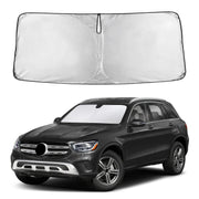 EcoNour sunshade front fit covering Mercedes‑Benz GLC300 windshield showing full protection