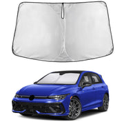 EcoNour front view on VW Golf Mk8 windshield showing full coverage benefit