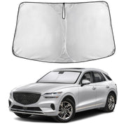 EcoNour front view showing full GV70 windshield fit and sun coverage benefit