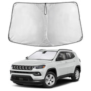 EcoNour front view covering Jeep Compass windshield, ensures full coverage protection