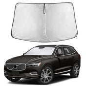 EcoNour sunshade front view covering Volvo XC60 windshield offering full protection