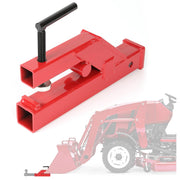 ECOTRIC front view clamp-on hitch showing secure bucket attachment and improved towing safety