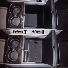 EDBETOS top layer holding phone and wallet for quick access while driving