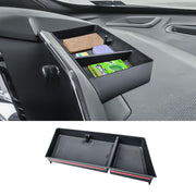 EDBETOS front view of dashboard tray showing slim fit and added storage benefit
