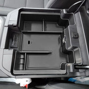 EDBETOS front view console tray showing organized layout and easy reach benefit