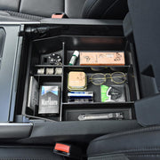 EDBETOS front view installed in Ford F-150 console showing tidy storage