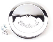 Edelbrock 1221 front view showing fit and polished look for improved engine aesthetics