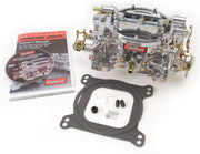 Edelbrock 1405 front view showing flange and choke, highlights easy fit