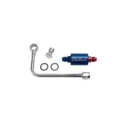 Edelbrock 8134 chrome inlet front view shows polished finish and clean installation benefit