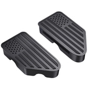 EGOVO front view of stake pocket covers showing neat fit and simple protection