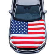 ElaraBerry front view of flag hood cover showing bold print and fit benefit