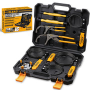 ELEAD front view of packed case showing full 9-piece set and easy transport