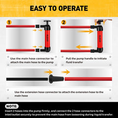 ELEAD pump transferring fuel from container demonstrating fast 3 GPM flow