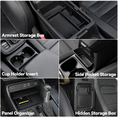 ELECFRESH armrest drawer closeup demonstrating secure hidden storage benefit