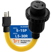ELEGRP adapter front view showing connectors and compact design for secure power
